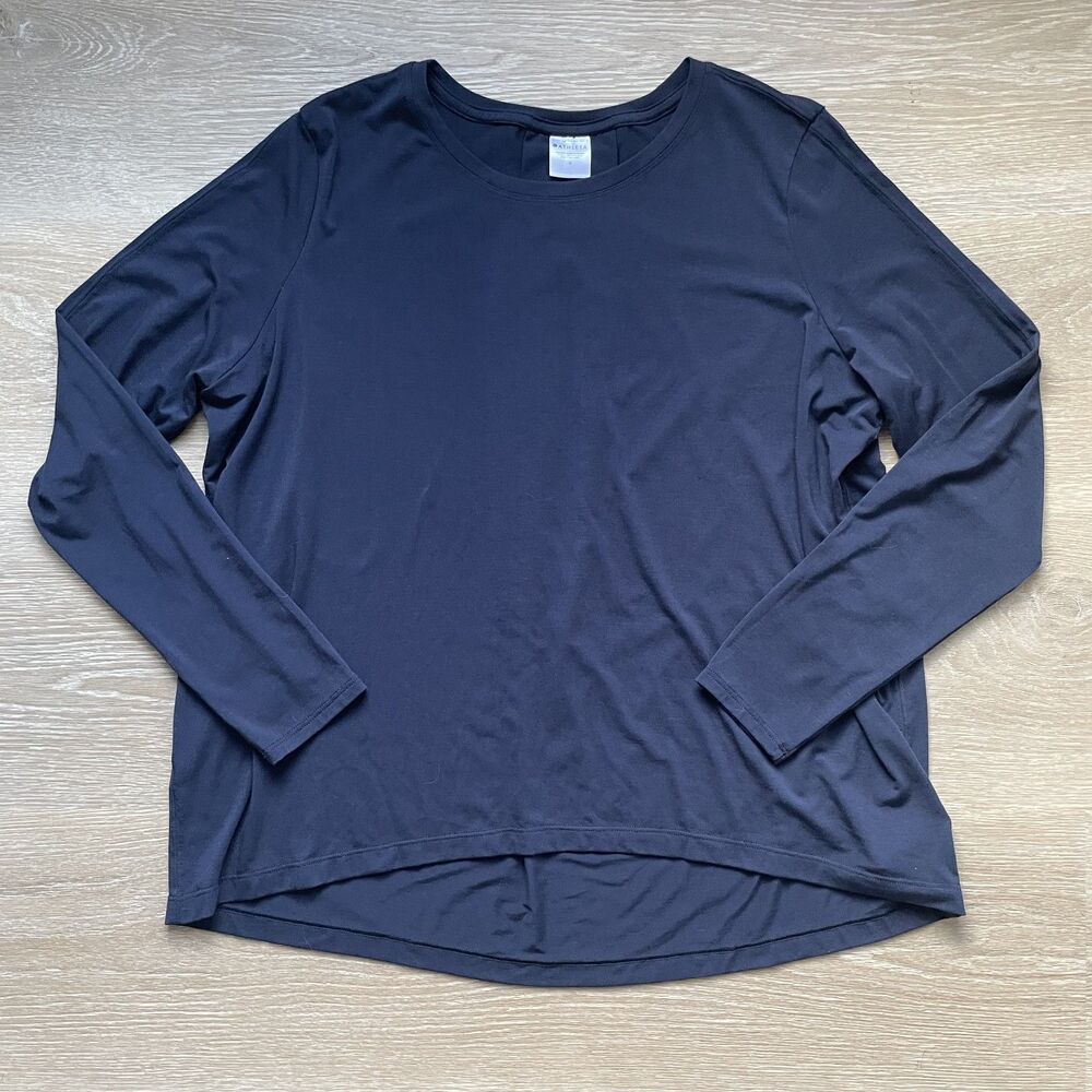 Athleta Relaxed Navy Blue Long Sleeve Top